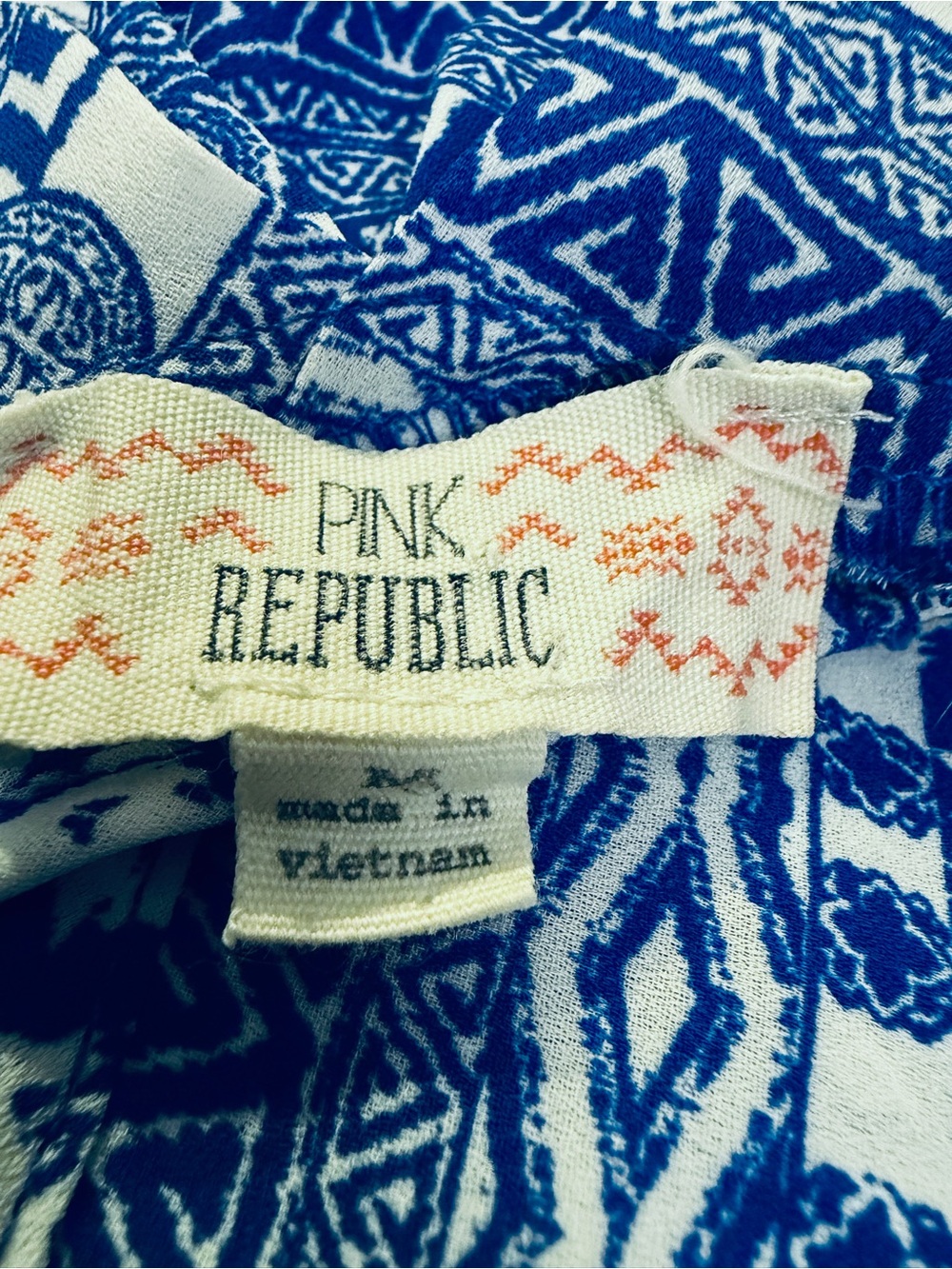 Pink Republic Blue & White Tribal Print Tank - Picture 6 of 7